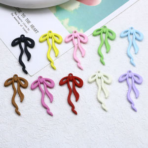 Alloy Creative Rubber Paint Color Strip Bows Pendant DIY Ornament Accessories Earrings Necklace Pendant