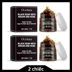 Xà Phòng Đen OCEAURA 200g Argan Rose Xà Phòng Tắm Dưỡng Nhẹ Dịu Cấp Ẩm Sâu Giữ Ẩm Da Chống Khô Ngứa - Làm Sạch Bề Mặt Da