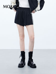MO&Co. | Semi-silk Textured Retro Sporty High-waisted Loose Shorts