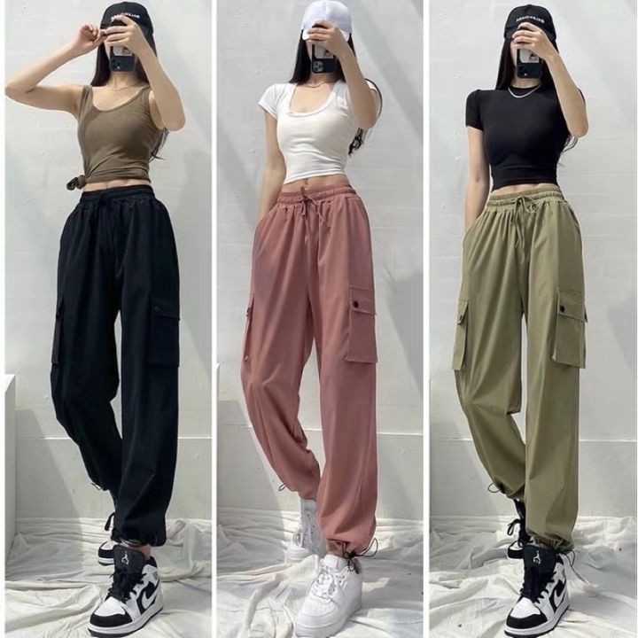 Korean unisex Plain Jogger Pants Celebrity Camouflage Cargo Pants