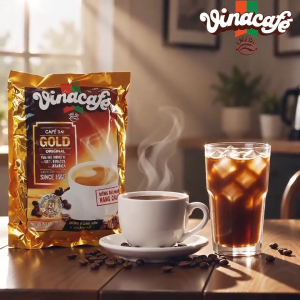 Vinacafe Gold Original Vietnamese 3-in-1 Instant Coffee Mix with Sugar & Creamer - 24 Sachets x 20g