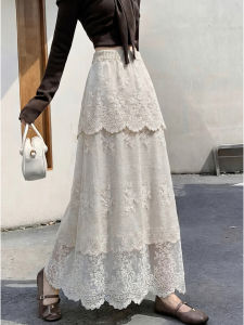 YIKEMAI | Lace Trim Design Slimming Half Skirt Women Spring