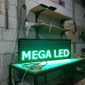 Running text outdoor 100x40cm single color P10 1 Sisi