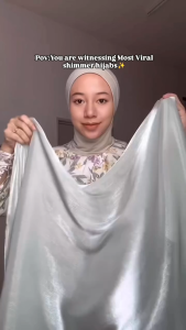 Luxurious Shimmer Silk Tudung Hijab | Perfectly Flowing & Easy-to-Wear | Viral Collection 2025