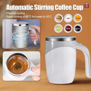 【in stock】Auto Stirring Mug Coffee Cup Upgrade Self Stir Coffee Cup Office Use Cup Coffee Tea Milk Mixing Cawan Kacau Automatic