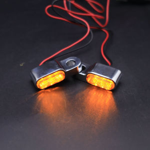 2 ชิ้นรถจักรยานยนต์ LED มินิไฟเลี้ยว 12 โวลต์รถจักรยานยนต์สกูตเตอร์มือจับไฟกระพริบโคมไฟไฟท้ายไฟวิ่ง