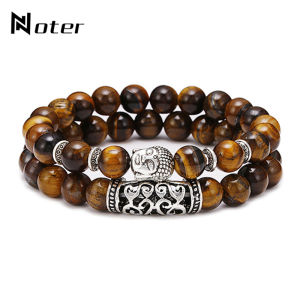 Fashion 2pcs/Set Couples Distance Bracelet Men Women Natural Lava Braclet Stone Tiger Eye Brazalete Strand Braslet Pulseira Gift