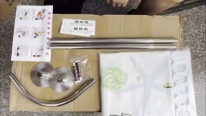 ราวม่านอาบน้ำโค้ง ราวโค้งเข้ามุม 304ท่อสแตนเลส แยกเปียกแห้ง การติดตั้งโดยไม่ต้องเจาะ ราวม่านอาบน้ำ