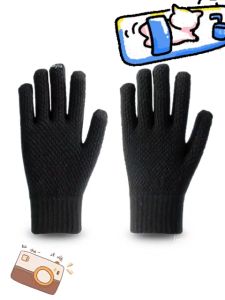 Winter Gloves for Men Touch Screen Texting Warm Gloves Cold Weather Gloves with Soft Knit Lining and Elastic Cuff Men&Women Knitted Gloves Winter Autumn Touch Screen Thicken Warm Gloves Mitten