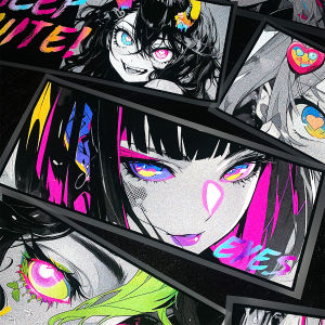 JDM Anime Girl Reflective Motorcycle Stickers Motor Bike Scooter Moto Fuel Tank Body Windshield Helmet Vinyl Decals Accessories