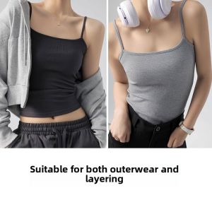 MiiOW | Cat Woman Threaded Thin Strap Vest Women Summer New Inner Wear Anti Exposure Base Shirt Straight Tube Thin Strap Backless Commute Style