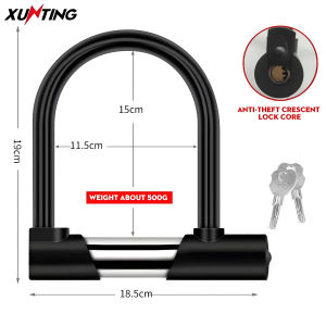 Xunting Bicycle U Lock MTB Road Bike Wheel Lock Anti-Theft Safety Motorcycle Scooter Cycling Lock Strong Bicycle Accessories