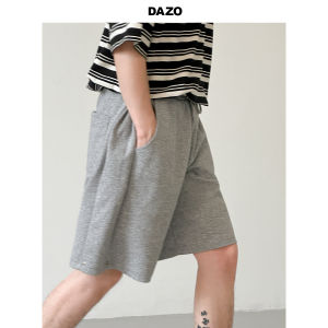 Dazo Mens Summer Sporty Bermuda Short Pants Loose Fit Solid Color Wide Leg Five-Quarter Length Fashionable Casual Trousers