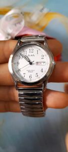 Đồng hồ nữ ALBA có lịch kim và cộc số dạ quang dây chun second hand si nhật- đã qua sử dụng