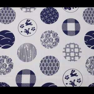 ผ้าคอตต้อนทีซี 13 ปอนด์ ลายแพทเทิร์นวงกลมสไตล์ญี่ปุ่น 44 นิ้ว ผ้าเมตร ผ้าหลา