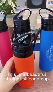 Collapsible Portable Outdoor Sports Silicone Water Bottle 600ml