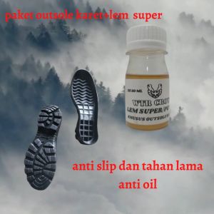 Sol karet sepatu safety hitam paket outsole dan lem