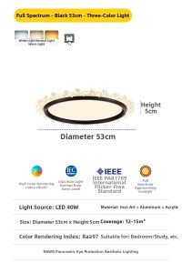 NSWR | Modern Crystal Ceiling Light Full Spectrum Eye Protection