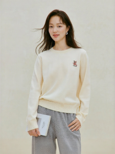 INMAN | Slim Fit Pet Embroidery Knit Sweater