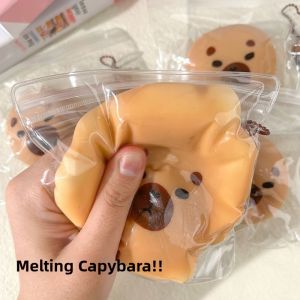 2024 New High Aesthetic Slow Rebound Capybara Handmade Squishy Silicone Toy Stress Relief Ball Creative Prank Toys for Boys