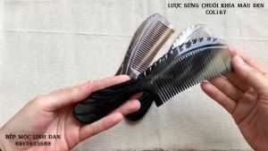 [FREESHIP MAX]Lược sừng xuất Nhật màu đen chuôi khía - Size 20cm (COL167)