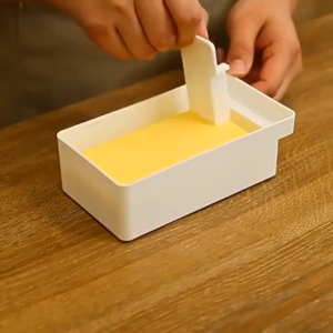 Butter Storage Container with Cutter Airtight Box Cheese Slicer Fridge Organizer Bekas Mentega