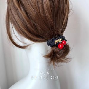 Original Design Fabric Hair Ties Sweet Cherry Dreamy Strawberry Soft Touch Hair Bands Head Ropes for Ponytails Fashionable Hair Accessories