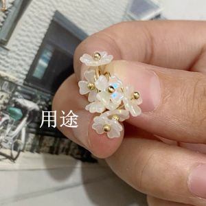Handmade DIY Earring Materials Doll Clothing Manuscript Decoration High Brightness 6mm Mini Four Leaf Flower Jewelry Parts