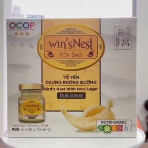 winsNest (0.45g) YẾN CHƯNG KHÔNG ĐƯỜNG (HỘP 6 LỌ/ 420ML)