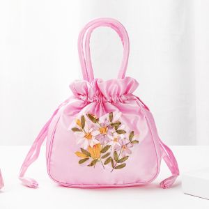 Small Handbag Nylon Material Bucket Shape Soft Barrel Bag Crossbody Phone Bag Travel Tour Ladies Purse Youth Casual Style