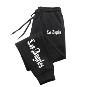 Los Angeles City Letter Print MenS WomenS Trouser Loose Jogging Pant Fit Running Trousers Warm Jogger Casual Sweatpants Couple