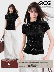 ARCG | Summer Design Fashionable Slim Fit Short-sleeve T-Shirt Bowtie Regular Shoulder
