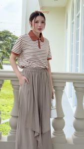Clouwny Mia Layer Culottes Pants Celana Panjang Wanita Korea Premium Cotton Linen