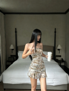 VENUIE | Leopard Fitting Party Mini Dress