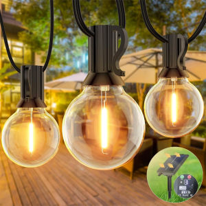 G40 Solar LED Lights String Outdoor 8 Mode Garland Waterproof Retro Globe Bulb Lamps for Garden Party Bistro Patio Decoration