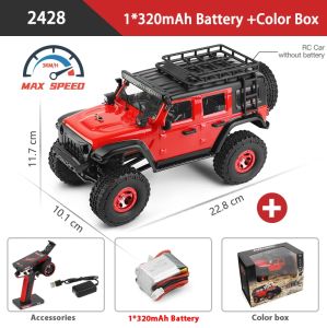 JDD[Fast Delivery][Original Available]Wltoys 2428 124 RC 4WD Electric Crawler 130 Carbon Brush Motor 3KMH Remote Control Car Toys for Boys s