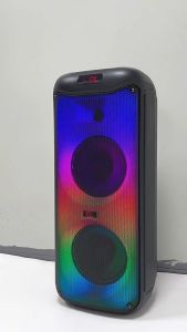 BUKU ลำโพงคาราโอเกะไร้สาย ลำโพงบลูทูธ ลำโพงคู่ 8 นิ้ว 40W ไฟ RGB กำลังไฟสูงสำหรับกลางแจ้ง พร้อมไมโครโฟน