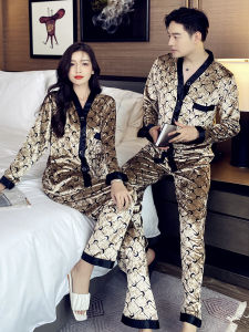 Couple Pajamas Women Spring & Fall Gold Velvet 2023 New Arrival K-style Fashion Men Winter Long Sleeve Homewear Suit