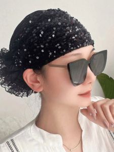 Elegant Breathable Womens Headscarf Hat 2024 New Style Net Cover Grey Hair Ethnic Style Hair Accessory Versatile All Seasons