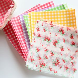 Baking Cake Decoration Oil-resistant Paper Grid Fruit Strawberry Picnic Sandwich Bento Box Simple Meal Mat Paper Kitchen Cooking Tools