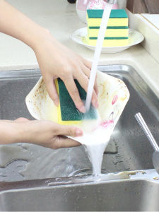 Household Kitchen Dishcloth Scouring Pad Sponge Thickened Scouring Pad Sponge Wipe Dishwashing Brush Bowl Spong Mop
