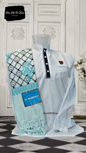 Sorban Pria Premium Motif Malay Muslim Melayu | Sorban Goyor Putih Persegi Panjang Adem Anti Kusut