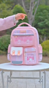 Sanrio Kuromi Double-Deck Big Capacity School Bag For Girl Waterproof Bagpack Student