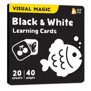 BEAR TALE Visual Magic FlashCards Black White Learning Cards Baby Educational Toys Double Sided Cognitive Flash Large Size