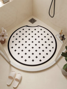 Bathroom Anti-Slip Mat round Home Use Foot Pad Shower Room Special Use Fall Proof Floor Rug Modern Simple Style PVC Material