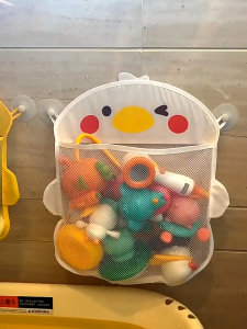 Baby Bath Toys Organizer Kids Tidy Storage Suction Bathroom Bathtub Doll Hanging Bag Basket Mesh Bag Water Toys