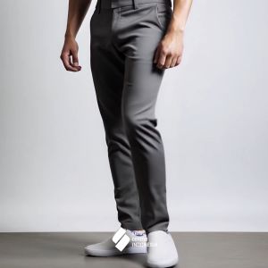 Celana Bahan Formal Pria Slim Fit - (Light Grey Abu Muda)