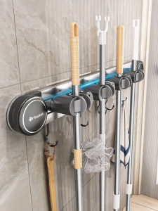 ASCOR | Suction Cup No-Drill Mop Broom Hanger
