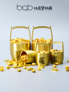 Bronze Money Bucket Wealth Attraction Decorative Ornaments Simple Modern Style Office Living Room Desktop Gold Barons Decorations