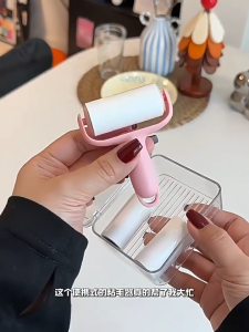 Mini Lint Roller Portable Sticky Pet Hair Remover Dust Clothes Fur Travel Refill Penggelek